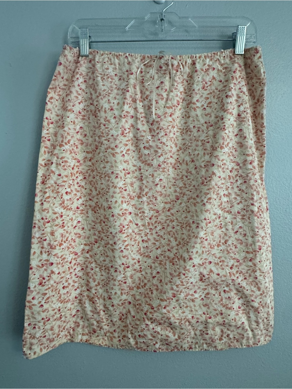 Vintage 90s J.Crew Floral Skirt Size 6 100% Cotton Knee-Length Drawstring